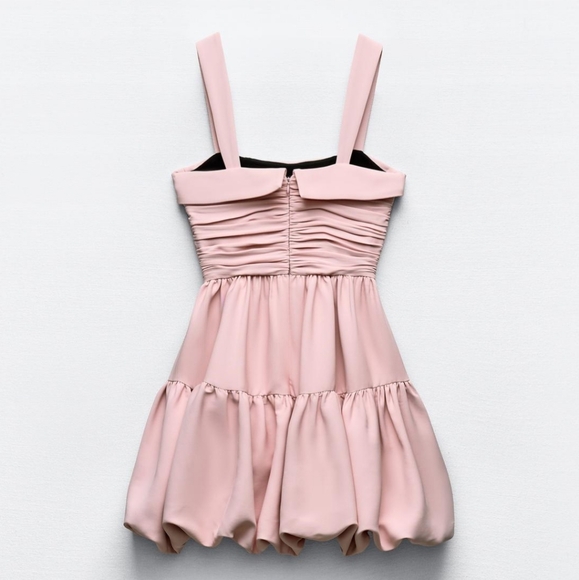 Zara  Draped Balloon Mini Dress Size S M L - Picture 14 of 16